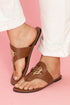 Metal Decor Detail Flat Thong Slide Slippers