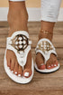 Metal Decor Detail Flat Thong Slide Slippers