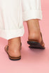 Metal Decor Detail Flat Thong Slide Slippers