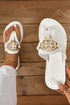 Metal Decor Detail Flat Thong Slide Slippers