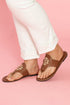 Metal Decor Detail Flat Thong Slide Slippers