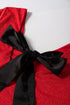 Metallic Bowknot Open Back V Neck Long Sleeve Top