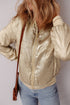 Metallic Finish Zip Up Casual Baseball Jacket
