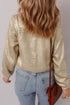 Metallic Finish Zip Up Casual Baseball Jacket