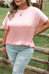 Metallic Gloss Satin Short Batwing Sleeve Top
