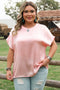 Metallic Gloss Satin Short Batwing Sleeve Top