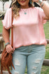 Metallic Gloss Satin Short Batwing Sleeve Top