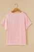 Metallic Gloss Satin Short Batwing Sleeve Top