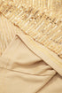 Metallic High Neck Balloon Sleeve Buttoned Blouse