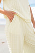 Metallic Lattice Textured Wide Leg Pant Set