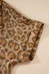 Metallic Leopard Print Dolman Sleeve Button Down Shirt