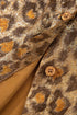 Metallic Leopard Print Dolman Sleeve Button Down Shirt