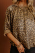 Metallic Leopard Print Half Sleeve Modern Blouse