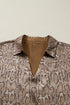 Metallic Leopard Print V Neck Polo Collared Blouse