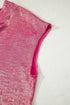 Metallic Round Neck Cap Sleeve Casual Tee
