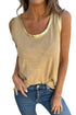 Metallic Sheen Edge Scoop Neck Tank Top