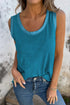 Metallic Sheen Edge Scoop Neck Tank Top