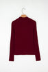 Metallic Thread Ribbed Knit Slim Fit Top