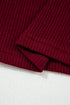 Metallic Thread Ribbed Knit Slim Fit Top