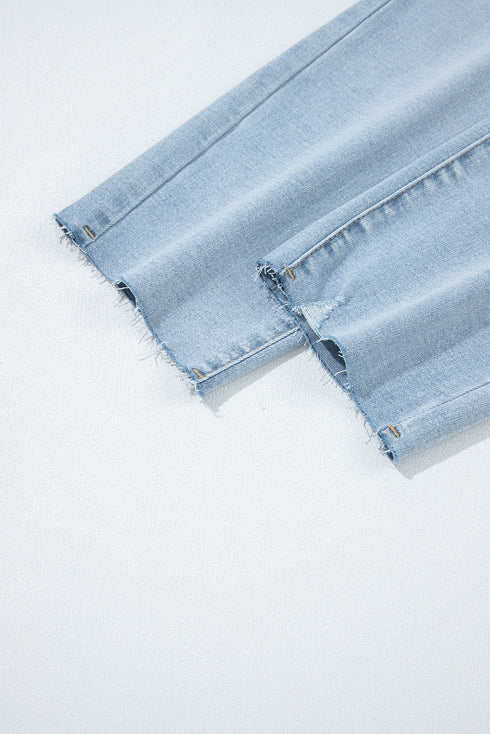 Mid Rise Ankle Length Distressed Denim Skinny Jeans