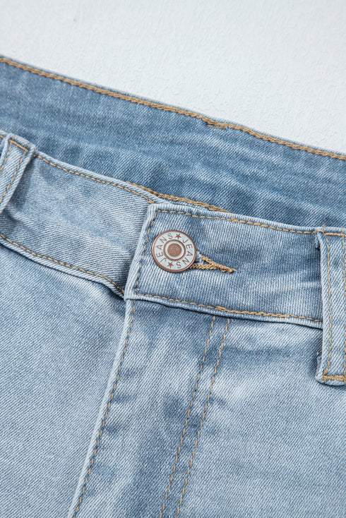 Mid Rise Ankle Length Distressed Denim Skinny Jeans