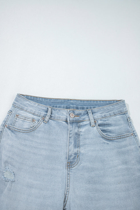 Mid Rise Ankle Length Distressed Denim Skinny Jeans