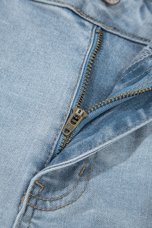 Mid Rise Ankle Length Distressed Denim Skinny Jeans