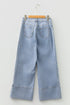 Mid Rise Beaded Split Hem Wide Leg Jeans