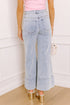 Mid Rise Beaded Split Hem Wide Leg Jeans