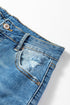 Mid Rise Distressed Wide Leg Stretch Denim Jeans