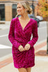 Midnight Glamour Velvet Sequin Wrap Dress