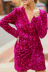 Midnight Glamour Velvet Sequin Wrap Dress
