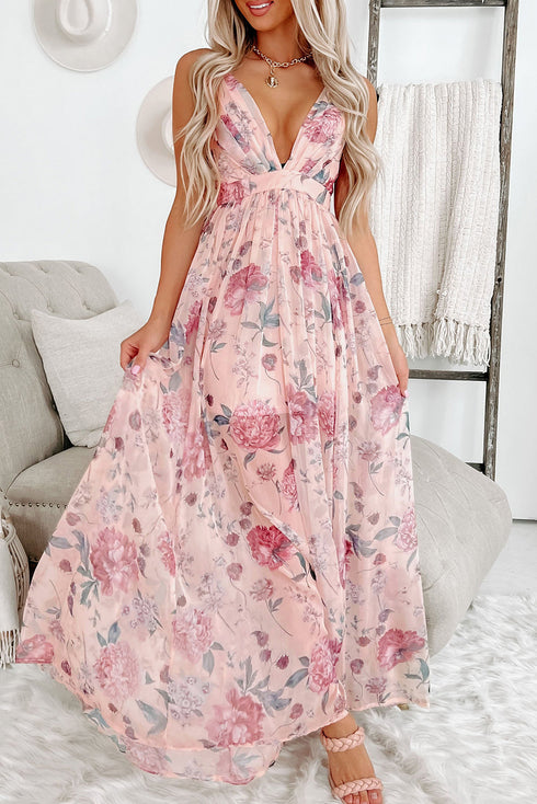 Midnight Jasmine Pleated Maxi Dress