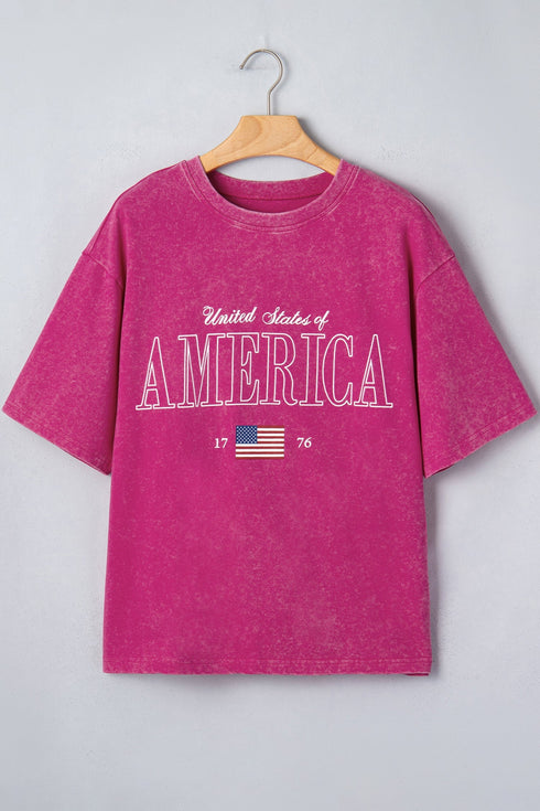 Mineral Wash America Graphic Pure Cotton Tee