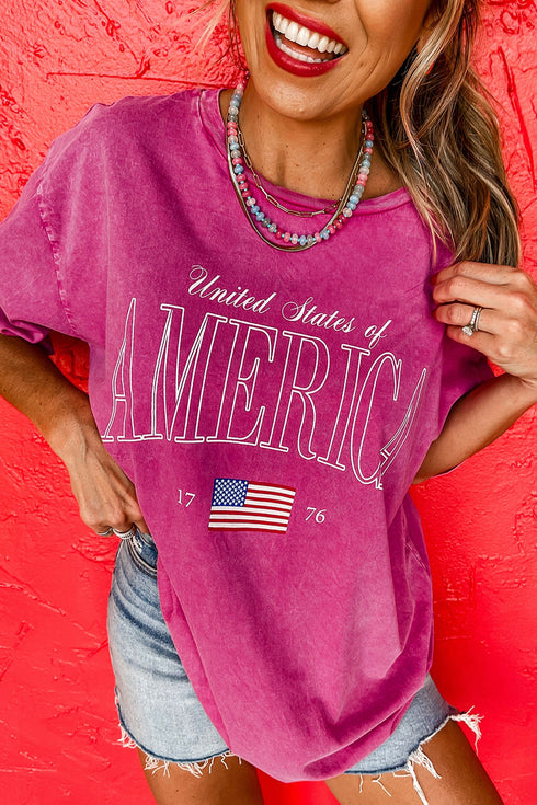 Mineral Wash America Graphic Pure Cotton Tee