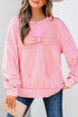 Mineral Wash Bow Applique Crewneck Sweatshirt