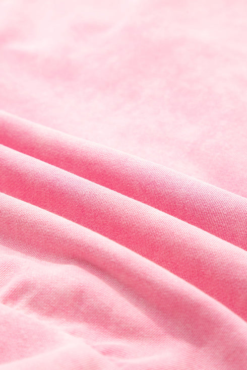 Mineral Wash Bow Applique Crewneck Sweatshirt