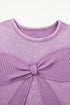 Mineral Wash Bow Applique Crewneck Sweatshirt