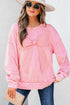 Mineral Wash Bow Applique Crewneck Sweatshirt