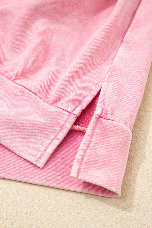 Mineral Wash Bow Applique Crewneck Sweatshirt