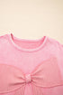 Mineral Wash Bow Applique Crewneck Sweatshirt