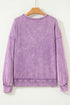 Mineral Wash Bow Applique Crewneck Sweatshirt