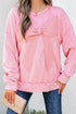 Mineral Wash Bow Applique Crewneck Sweatshirt