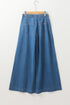Mineral Wash Button Fly Wide Leg Denim Jeans