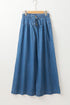 Mineral Wash Button Fly Wide Leg Denim Jeans