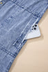 Mineral Wash Button Up Raw Hem Denim Mini Dress
