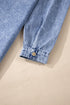 Mineral Wash Button Up Raw Hem Denim Mini Dress