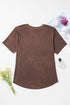 Mineral Wash Criss Cross V Neck Relaxed T-Shirt
