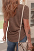 Mineral Wash Criss Cross V Neck Relaxed T-Shirt