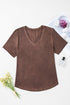 Mineral Wash Criss Cross V Neck Relaxed T-Shirt